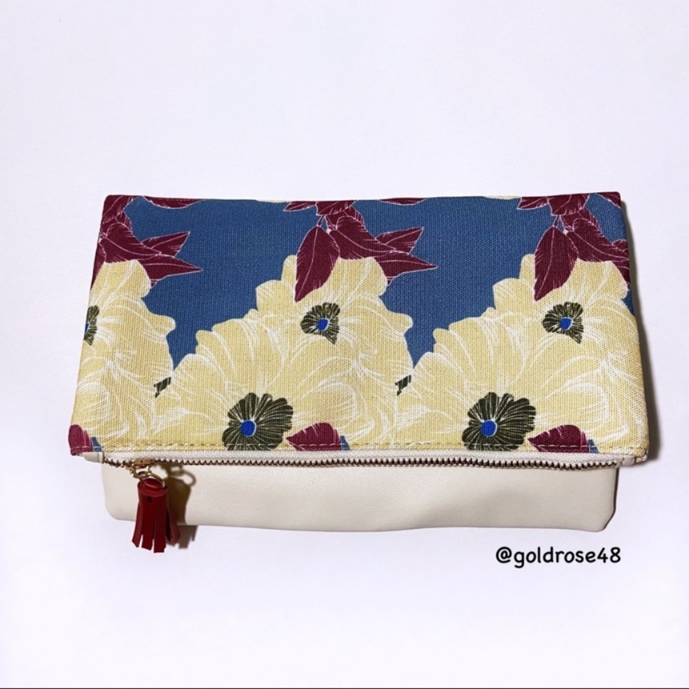 Rachel Pally reversible floral leather clutch NWOT